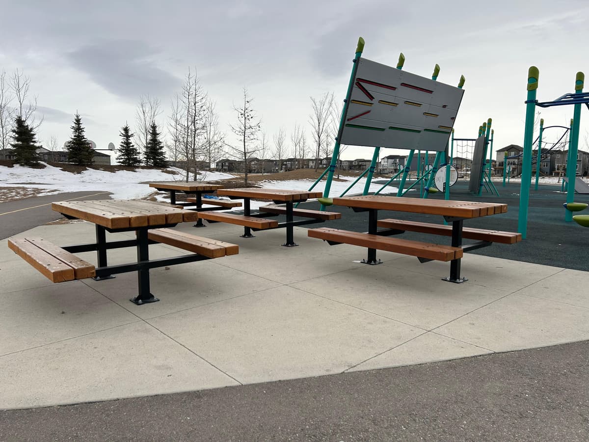 Picnic tables: Cornerbrook playground